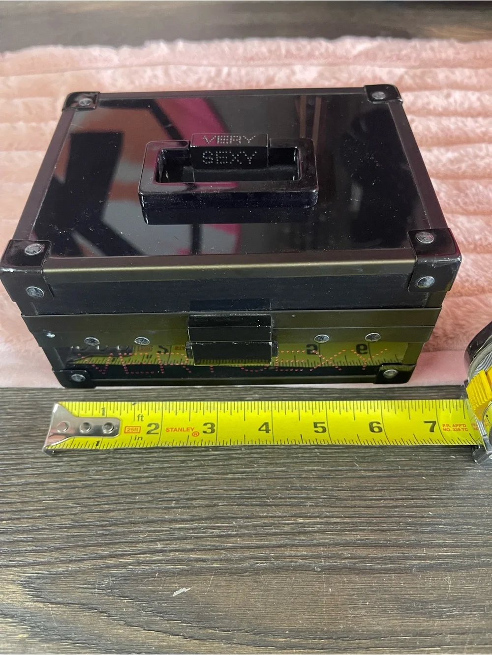 Victoria's Secret Very Sexy Black Jewelry/Accessory Box with Pink Accents